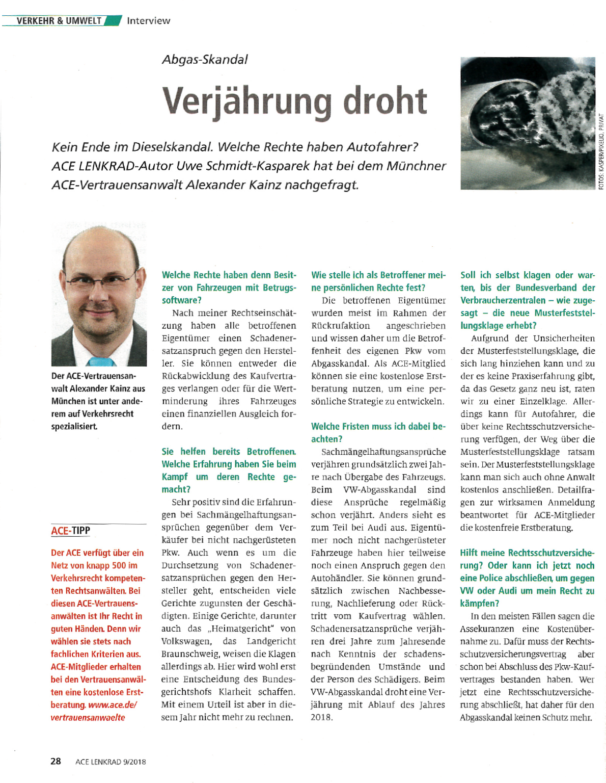 ACE_Lenkrad_Interview_ACE-Vertrauensanwalt_Alexander_Kainz_Dieselskandal_CLLB